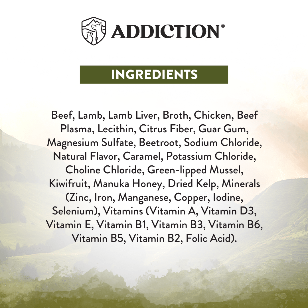 Addiction Wild Islands Highland Meats Lamb & Beef High-Meat, Organ Meat Canned Cat Food 24 x 185g - Wet Cat Food - Addiction Pet Australia