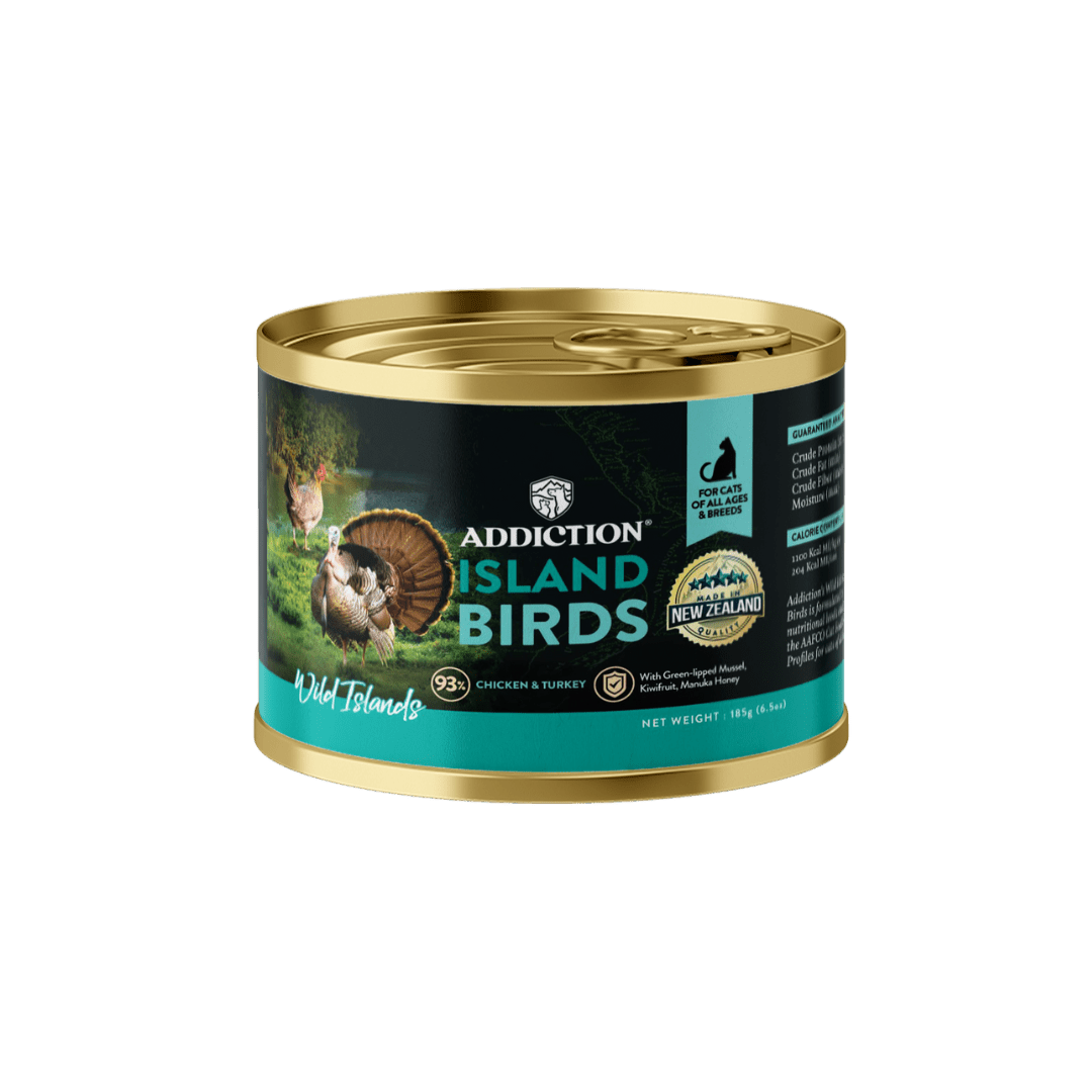 Addiction Wild Islands Island Birds Chicken & Turkey High-Meat, Organ Meat Canned Cat Food 24 x 185g - Wet Cat Food - Addiction Pet Australia
