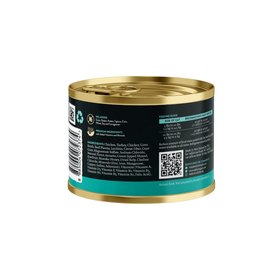 Addiction Wild Islands Island Birds Chicken & Turkey High-Meat, Organ Meat Canned Cat Food 24 x 185g - Wet Cat Food - Addiction Pet Australia