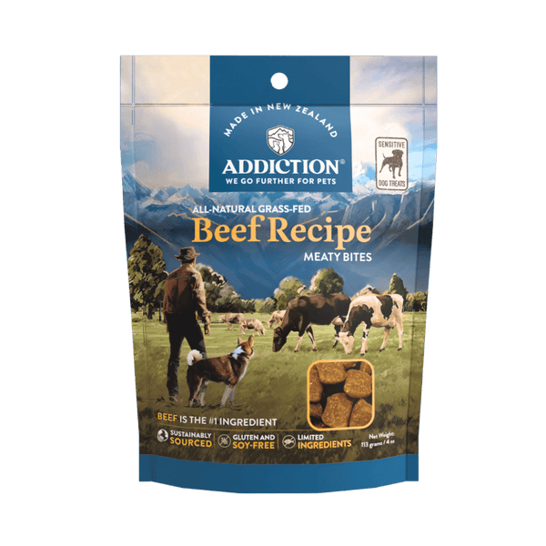 Beef Meaty Bites - Hypoallergenic Dog Treats 113g - Dog Treats - Addiction Pet Australia