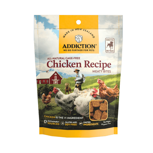 Chicken Meaty Bites - Hypoallergenic Dog Treats 113g - Dog Treats - Addiction Pet Australia