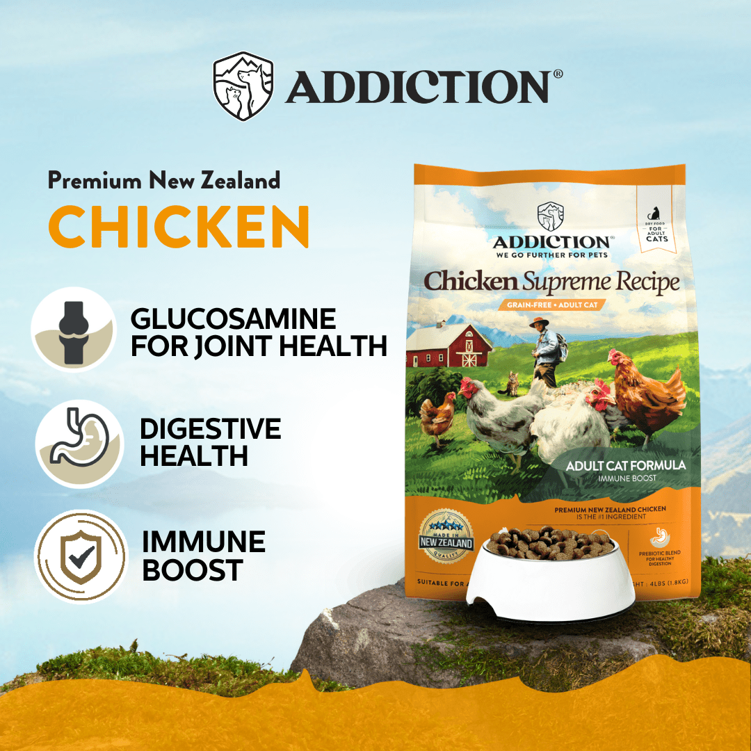 Chicken Supreme Recipe Adult Cat Dry Food 1.8kg, 4.5kg - Dry Cat Food - Addiction Pet Australia