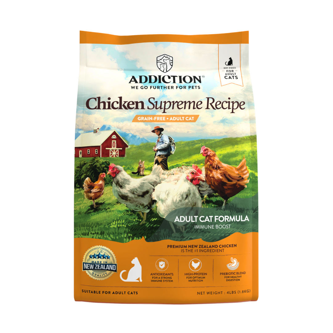 Chicken Supreme Recipe Adult Cat Dry Food 1.8kg, 4.5kg - Dry Cat Food - Addiction Pet Australia