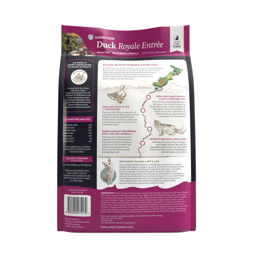 Duck Royale Dry Cat Food 1.8kg - Dry Cat Food - Addiction Pet Australia