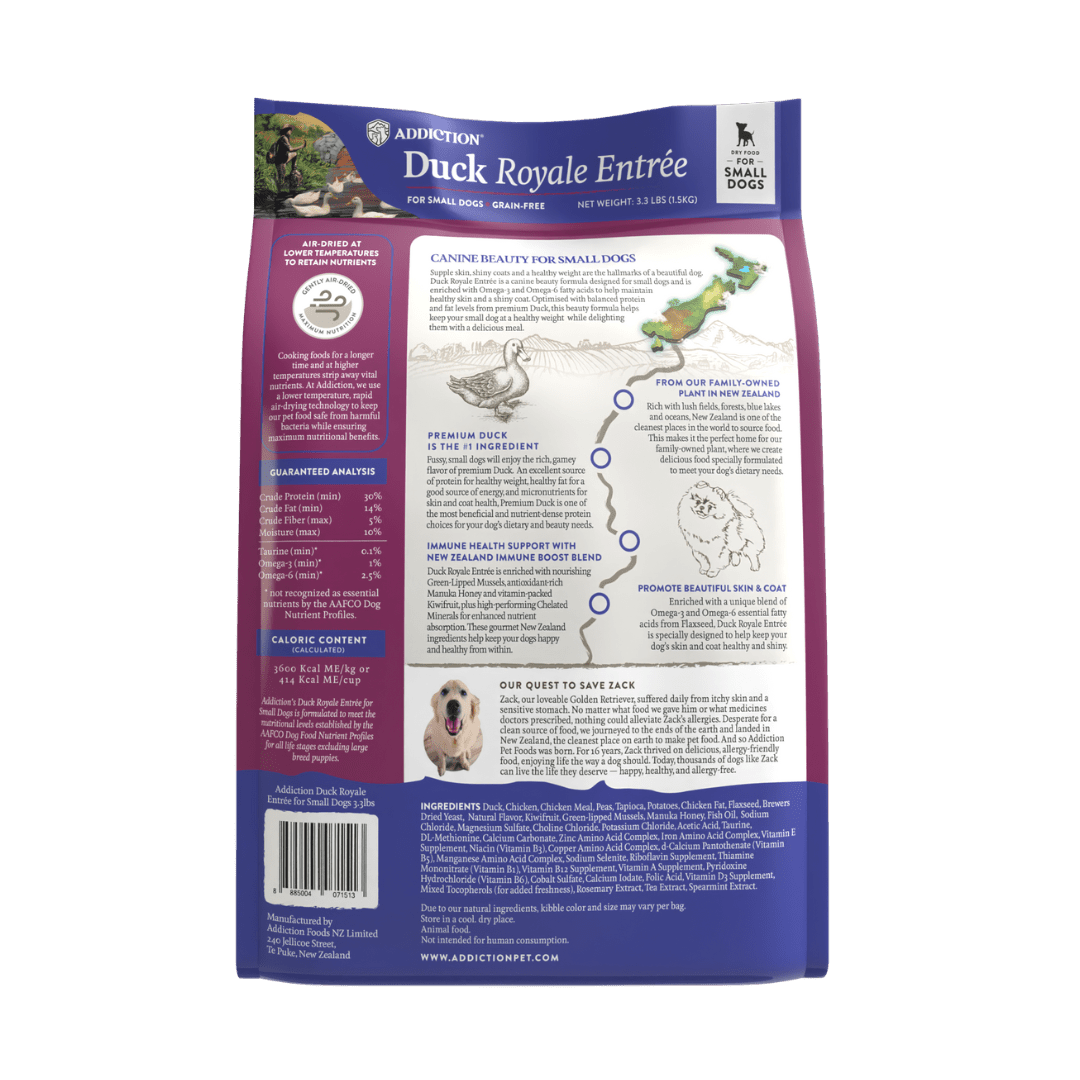 Duck Royale Entree For Small Dogs 1.5kg - Dry Dog Food - Addiction Pet Australia