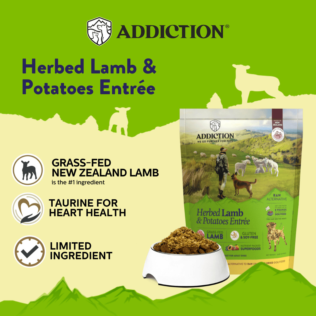 Herbed Lamb & Potatoes Air-Dried Dog Food 910g - Air-Dried Dog Food - Addiction Pet Australia