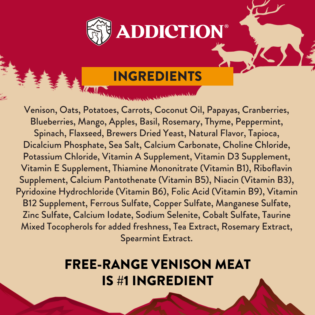 Homestyle Venison & Cranberry Dinner Air-Dried Dog Food 910g - Air-Dried Dog Food - Addiction Pet Australia