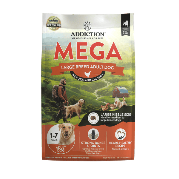 Mega Large Breed Chicken Adult 20kg - Dry Dog Food - Addiction Pet Australia