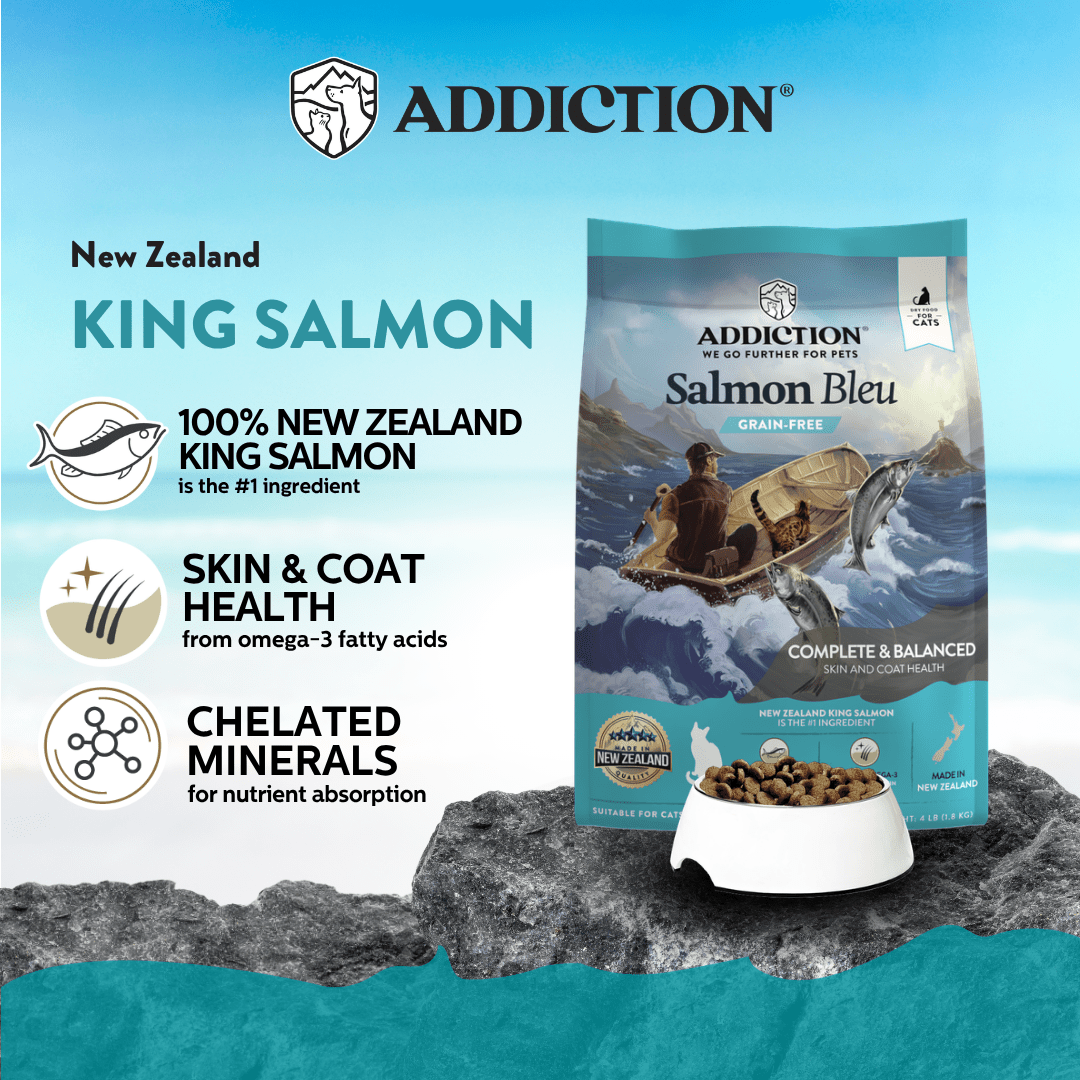 Salmon Bleu Dry Cat Food 1.8kg, 4.5kg - Dry Cat Food - Addiction Pet Australia