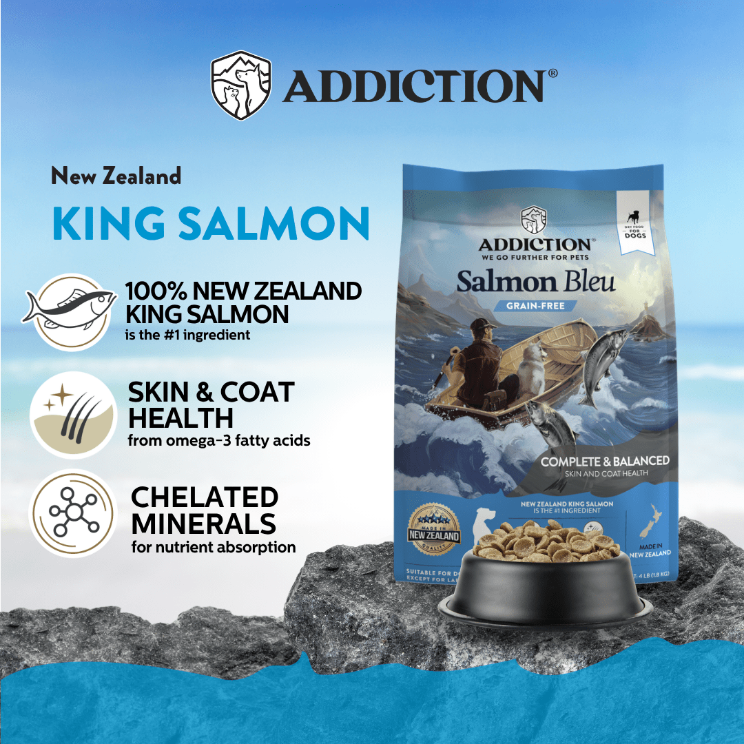 Salmon Bleu Dry Dog Food 1.8kg, 9kg, 15kg - Dry Dog Food - Addiction Pet Australia