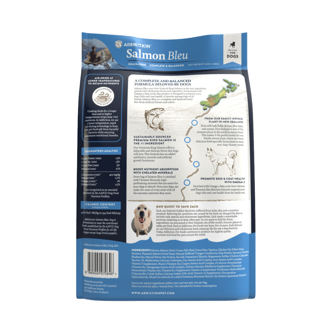 Salmon Bleu Dry Dog Food 1.8kg, 9kg, 15kg - Dry Dog Food - Addiction Pet Australia