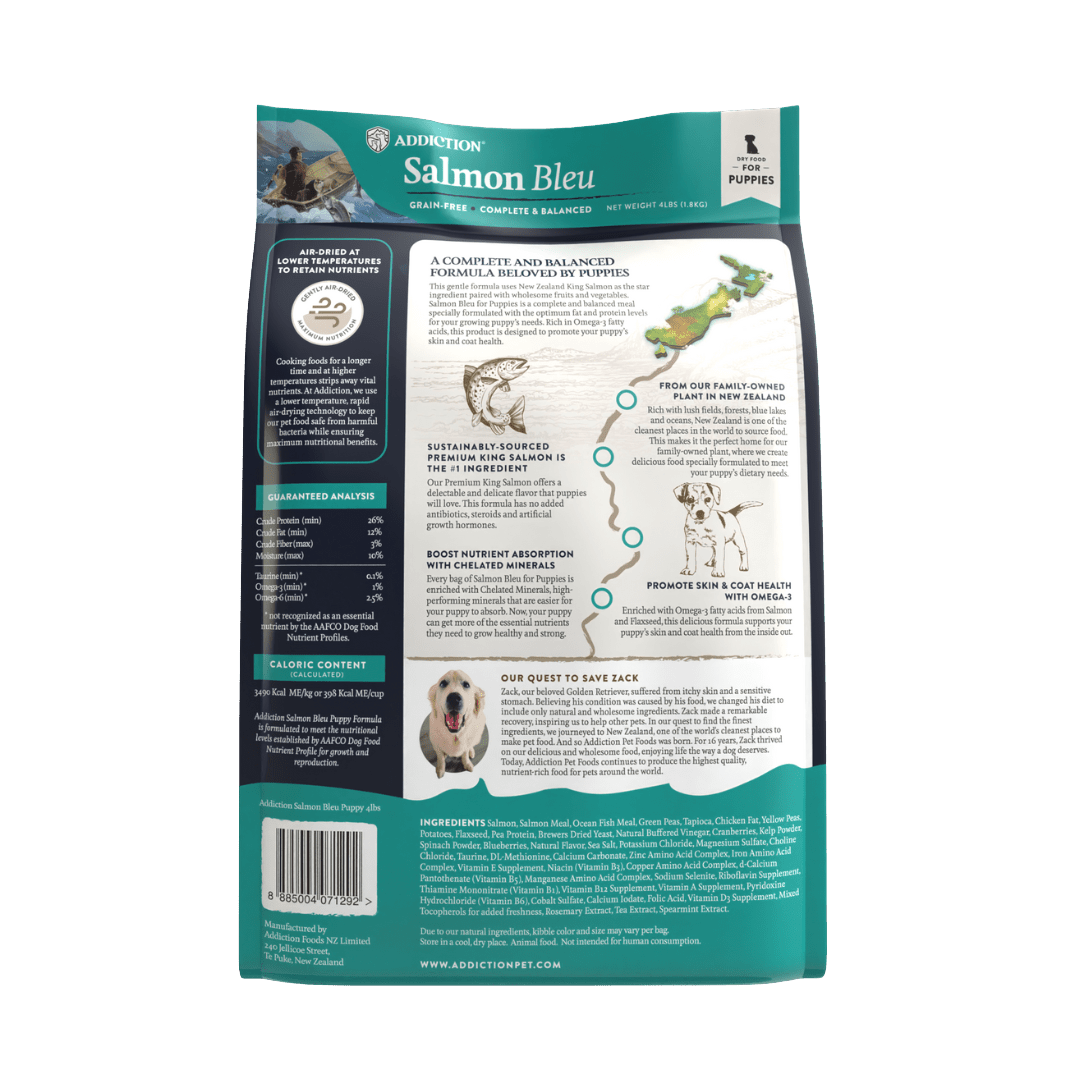 Salmon Bleu Puppy Dry Dog Food 1.8kg, 9kg - Dry Dog Food - Addiction Pet Australia
