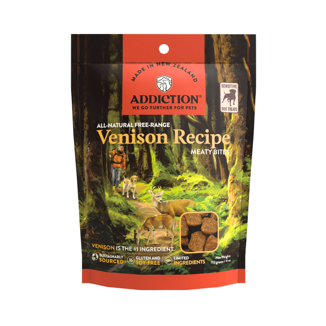 Venison Meaty Bites - Hypoallergenic Dog Treats 113g - Dog Treats - Addiction Pet Australia