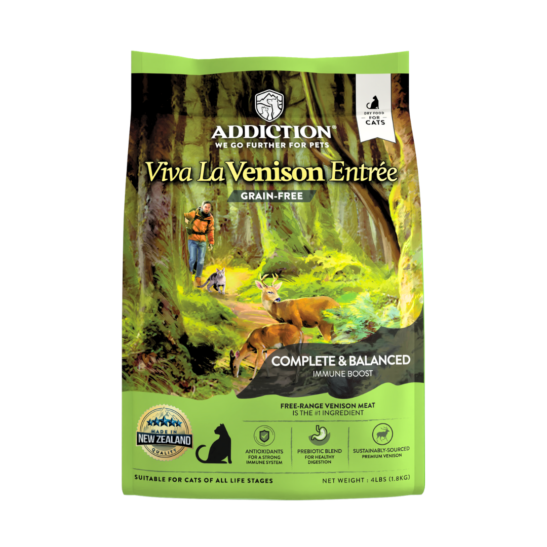 Viva La Venison Dry Cat Food 1.8kg, 4.5kg - Dry Cat Food - Addiction Pet Australia