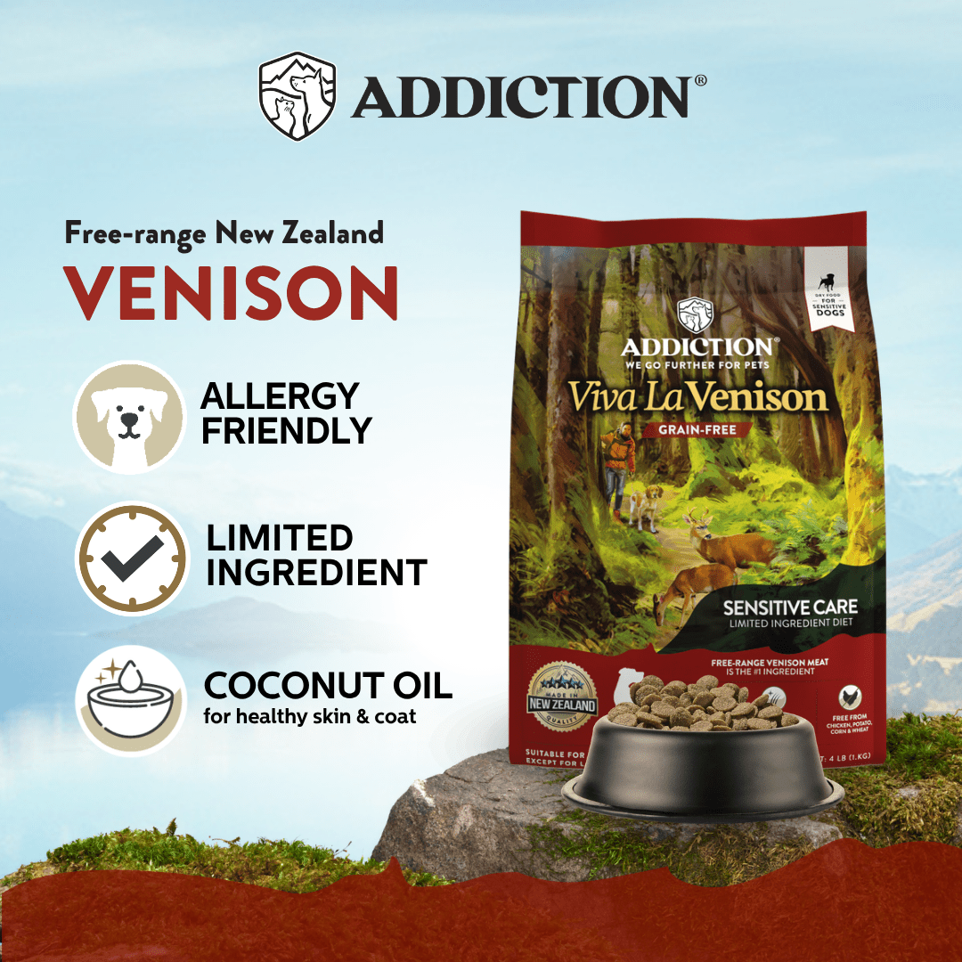 Viva La Venison Dry Dog Food 1.8kg, 9kg, 15kg - Dry Dog Food - Addiction Pet Australia