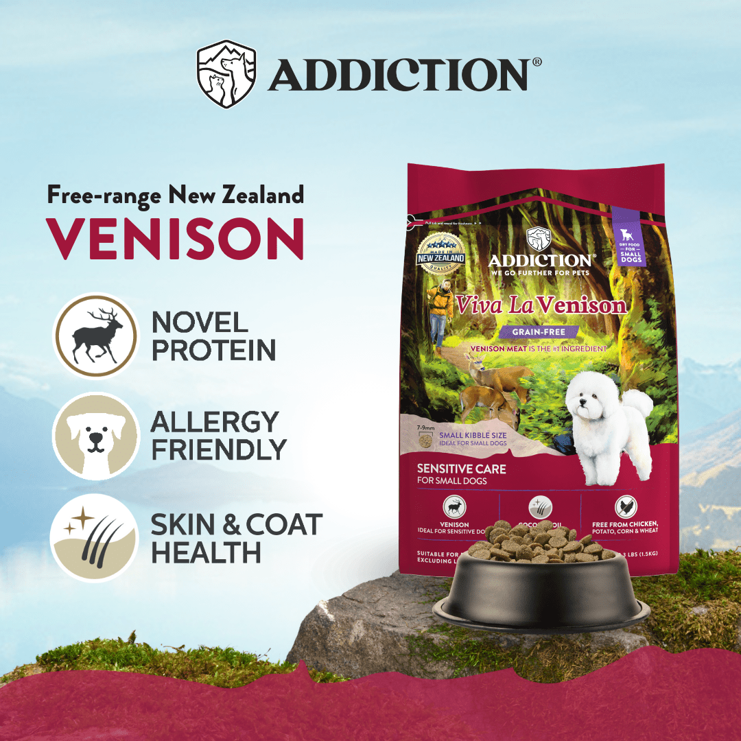 Viva La Venison Small Breed Adult Dog Food 1.5kg - Dry Dog Food - Addiction Pet Australia