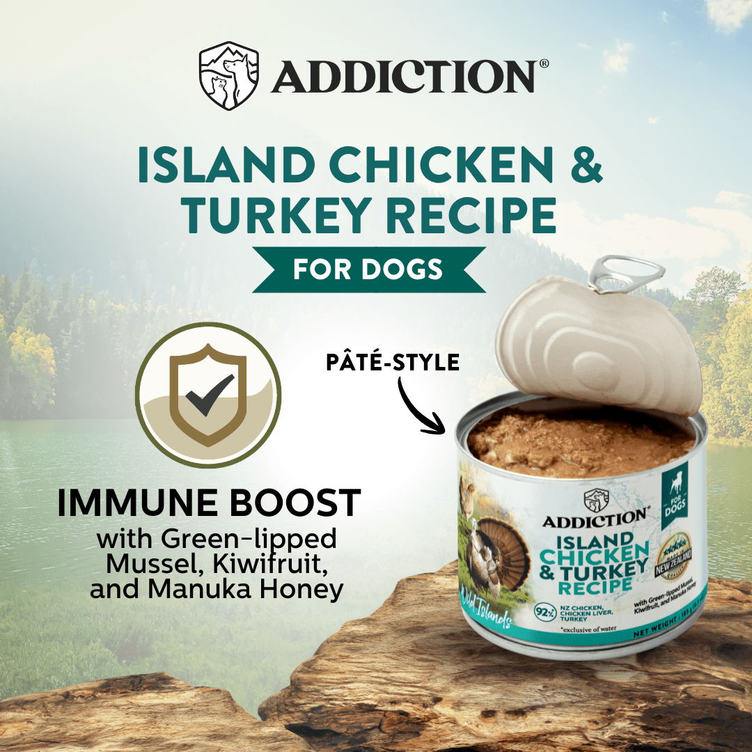 Wild Islands Chicken & Turkey Canned Dog Food 185g - Wet Dog Food - Addiction Pet Australia