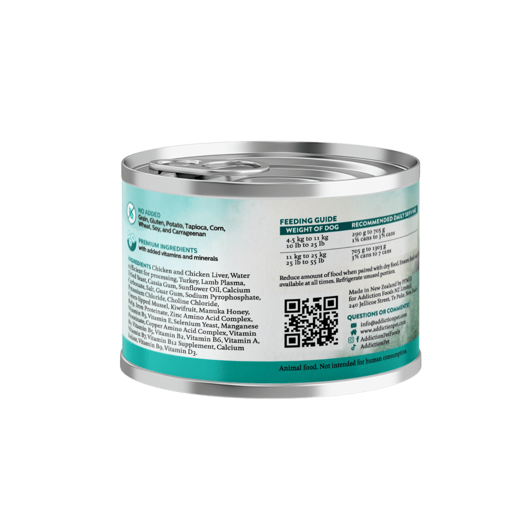 Wild Islands Chicken & Turkey Canned Dog Food 185g - Wet Dog Food - Addiction Pet Australia