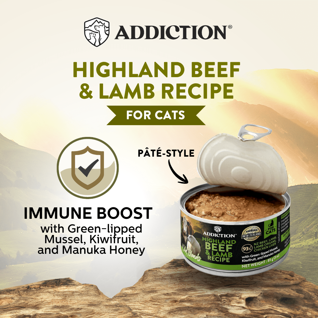 Wild Islands Highland Beef & Lamb Canned Cat Food 85g - Wet Cat Food - Addiction Pet Australia