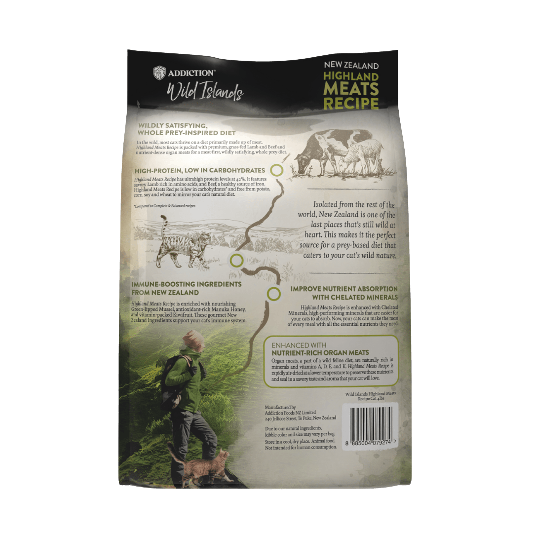 Wild Islands Highland Meats Grass-Fed Beef & Lamb Recipe Dry Cat Food 1.8kg - Dry Cat Food - Addiction Pet Australia
