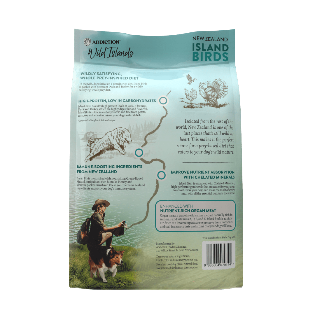 Wild Islands Island Bird Premium Duck Turkey & Chicken Dry Dog Food 1.8kg, 9kg - Dry Dog Food - Addiction Pet Australia