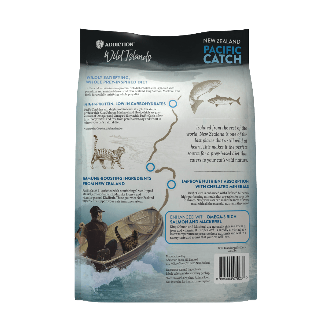Wild Islands Pacific Catch Premium King Salmon Mackerel & Hoki Dry Cat Food 1.8kg - Dry Cat Food - Addiction Pet Australia