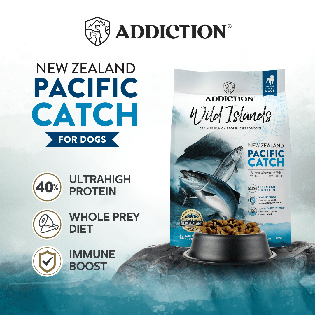 Wild Islands Pacific Catch Premium King Salmon Mackerel & Hoki Dry Dog Food 1.8kg, 9kg - Addiction Pet Australia