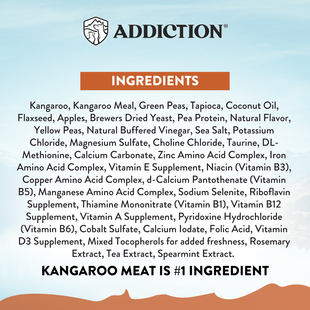 Wild Kangaroo & Apples Dry Dog Food 1.8kg, 9kg - Dry Dog Food - Addiction Pet Australia