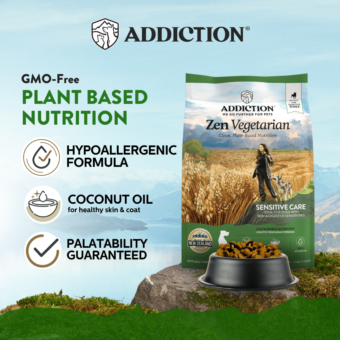 Zen Vegetarian Dry Dog Food 1.8kg, 9kg - Dry Dog Food - Addiction Pet Australia